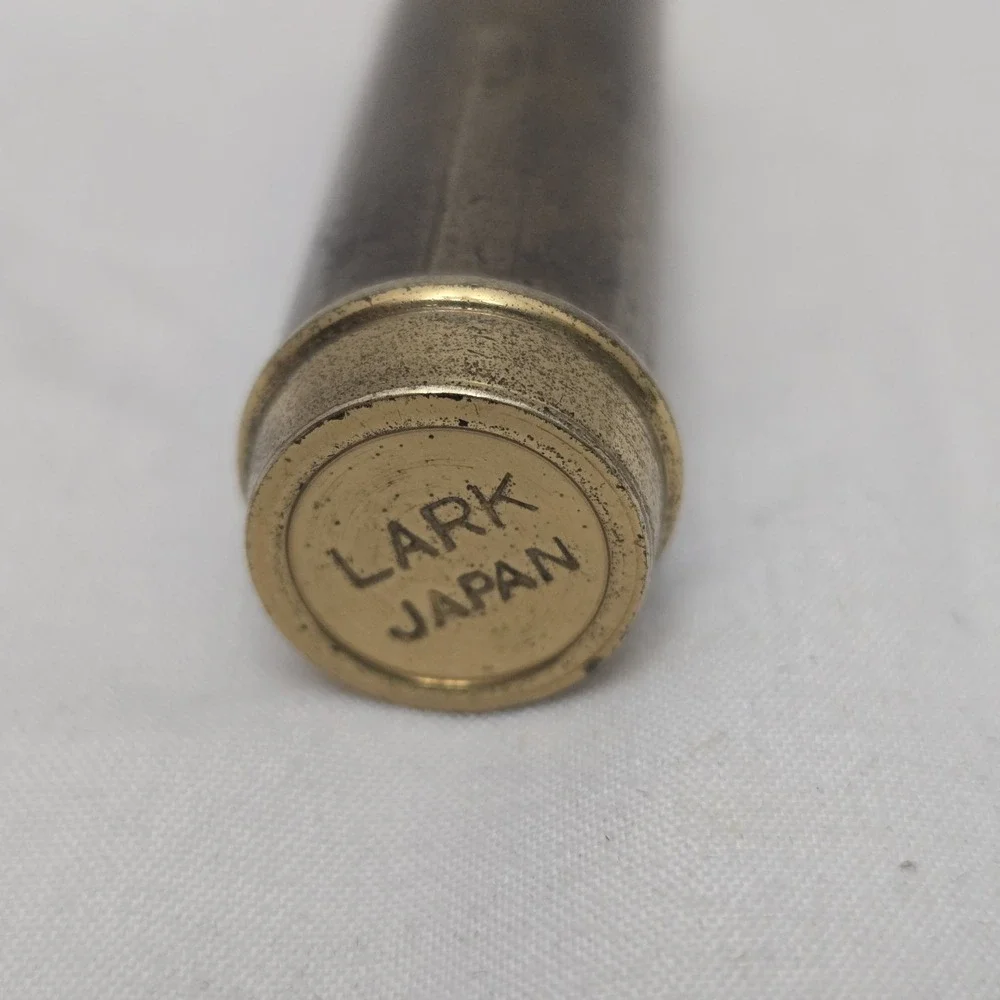 Vintage Vogel Lark Retractable Brass Camera Lens & Makeup Brush - Japan 1950s